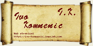 Ivo Komnenić vizit kartica